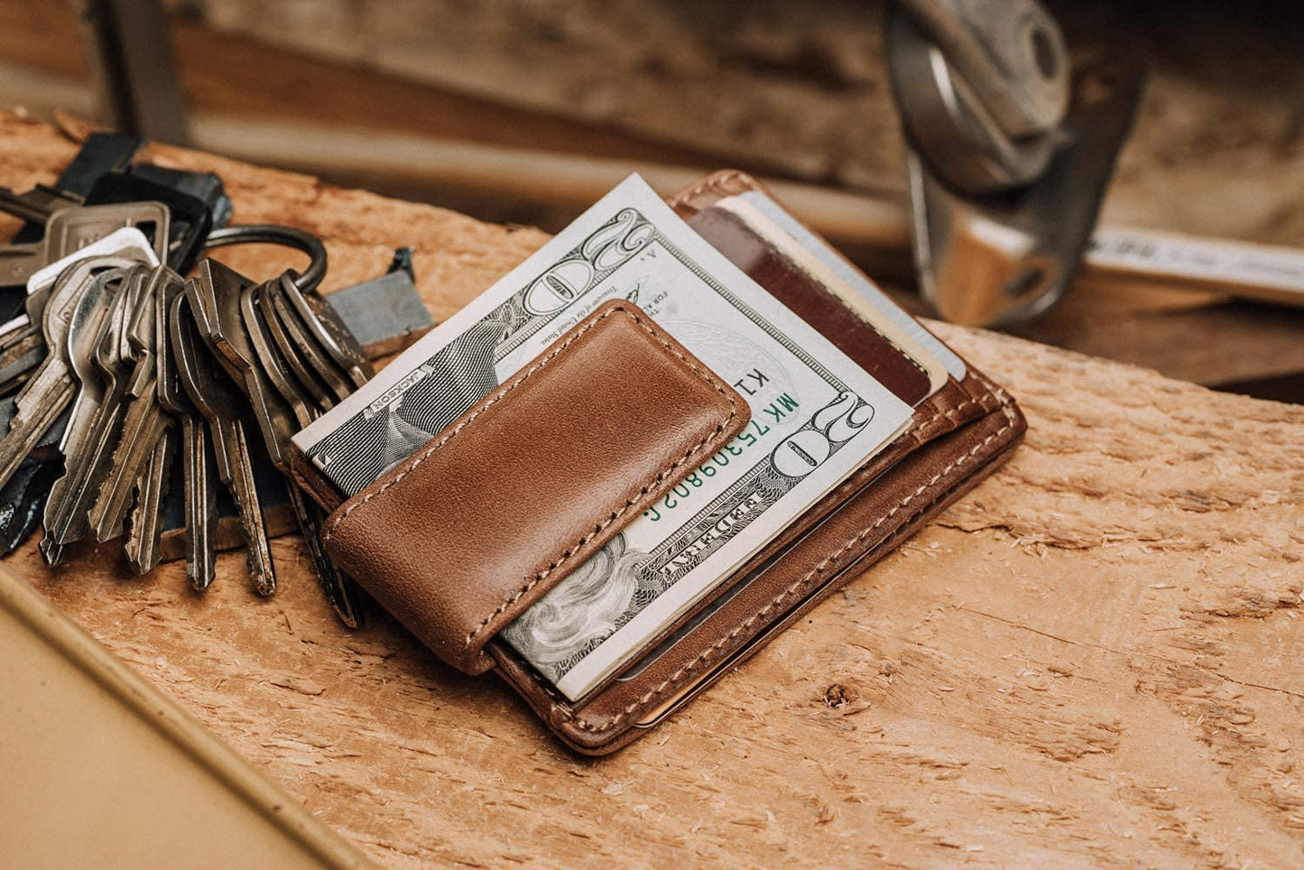 Money Clip Wallet | Super Strong Magnetic Clip | Minimalist Card Case with Money Clip