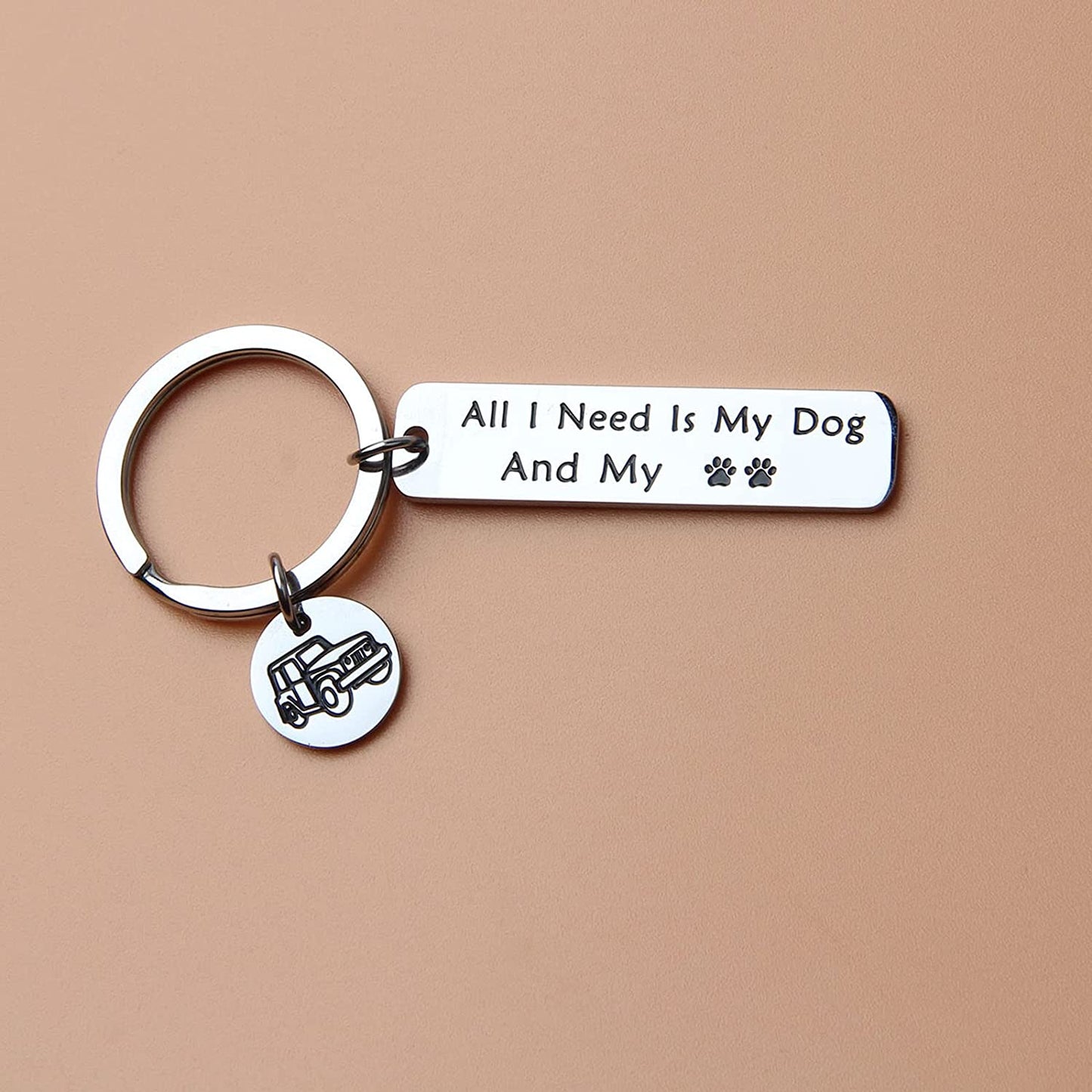 Dog Lover Keychain Gift Dog Mom Dog Dad Life Gift All I Need Is My Dog and My Truck Keyring