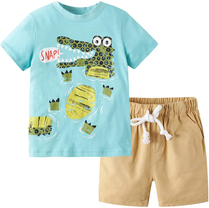 Toddler Boy Clothes Kids Summer Outfits Shirt Short Sets 2-7T