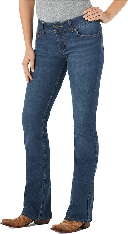 Women's Western Mid Rise Stretch Boot Cut Jean