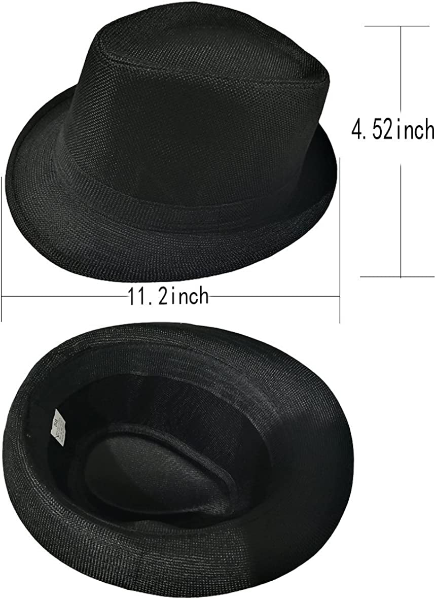 1920S Mens Accessories Fedora Gangster Hat Costume Accessory, Black