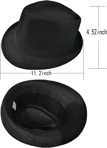 1920S Mens Accessories Fedora Gangster Hat Costume Accessory, Black