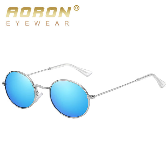 New AORON Fashion Sunglasses Round Metal Fashion Polarized Sunglasses Glasses Prince Mirror A604