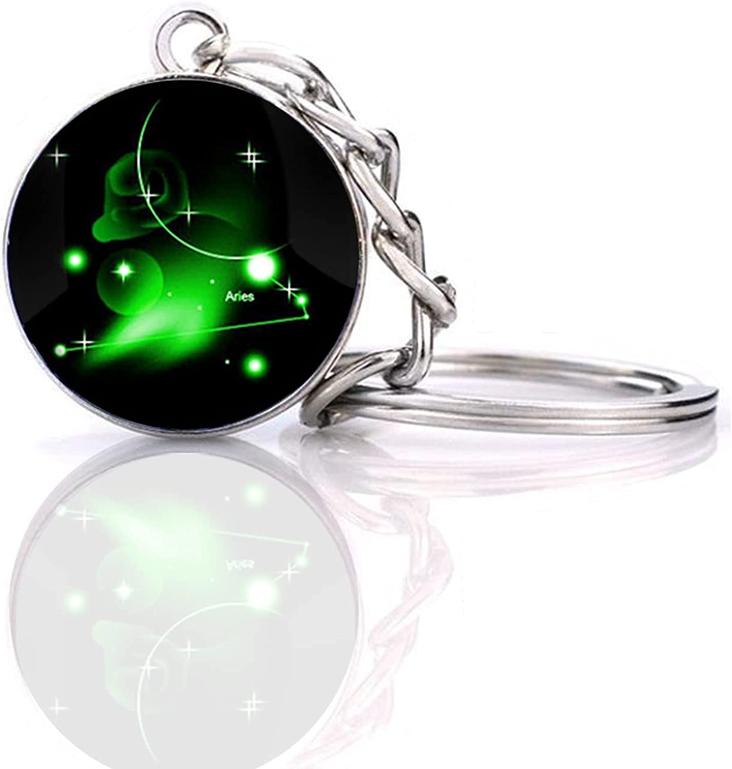 Zodiac 12 Constellation Glow in the Dark Creative Galaxy Keychain