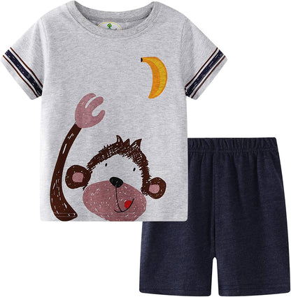 Toddler Boy Clothes Kids Summer Outfits Shirt Short Sets 2-7T