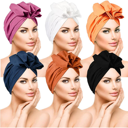 Women Turbans and Head Wraps,Skull-Caps,African Turban Flower Knot Pre-Tied Bonnet Beanie Cap for Women