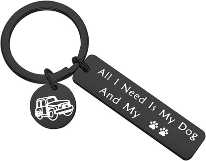 Dog Lover Keychain Gift Dog Mom Dog Dad Life Gift All I Need Is My Dog and My Truck Keyring