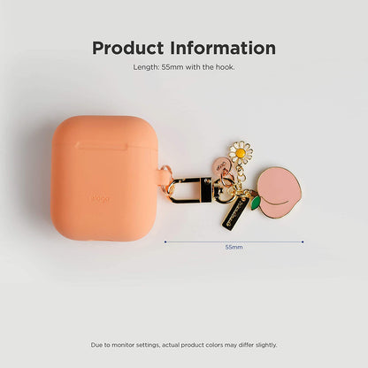 Airpods Keyring [PEACH] - Charm for Airpods, Handbag, Tote, Purse, Backpack, Bag, Car Key, Durable Keychain