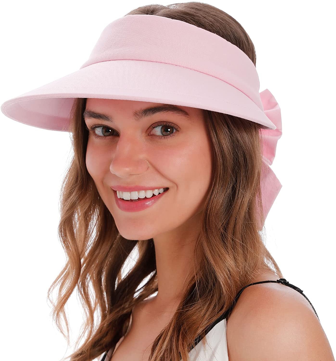 Women'S UPF 50+ UV Protection Wide Brim Beach Sun Visor Hat