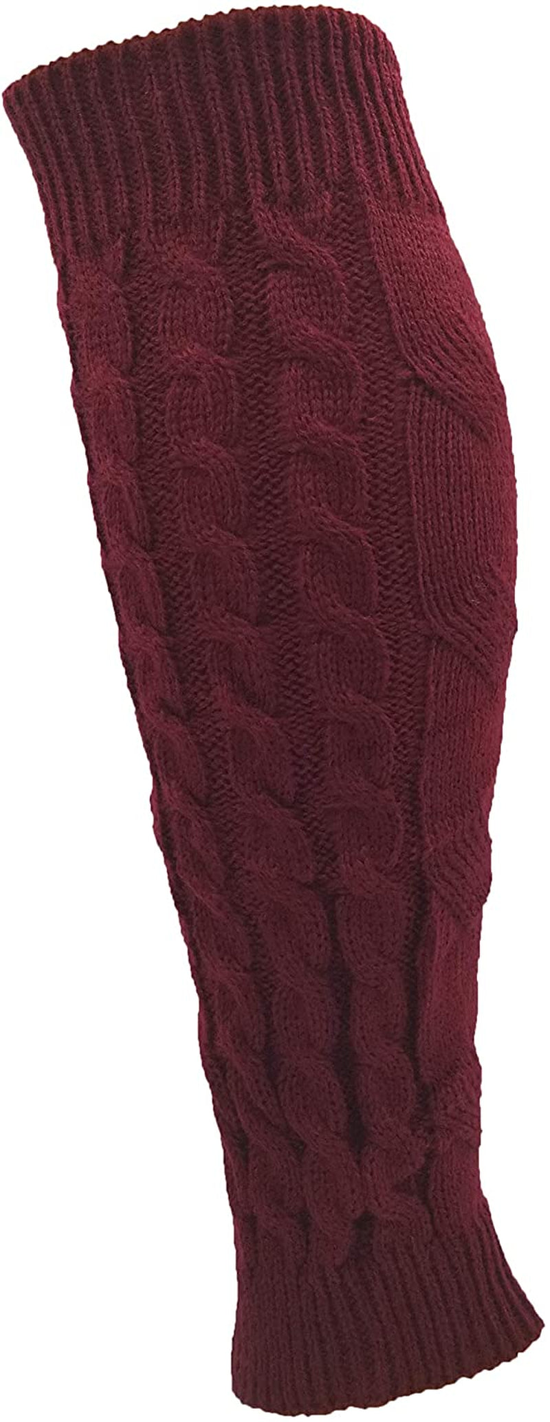 Leg Warmers for Women, 6 Pairs Knee High Cable Knit Warm Thermal Acrylic Winter Sleeve