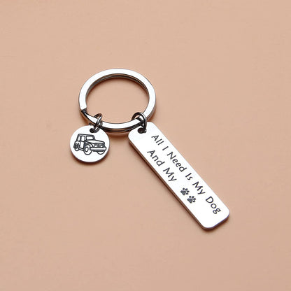 Dog Lover Keychain Gift Dog Mom Dog Dad Life Gift All I Need Is My Dog and My Truck Keyring