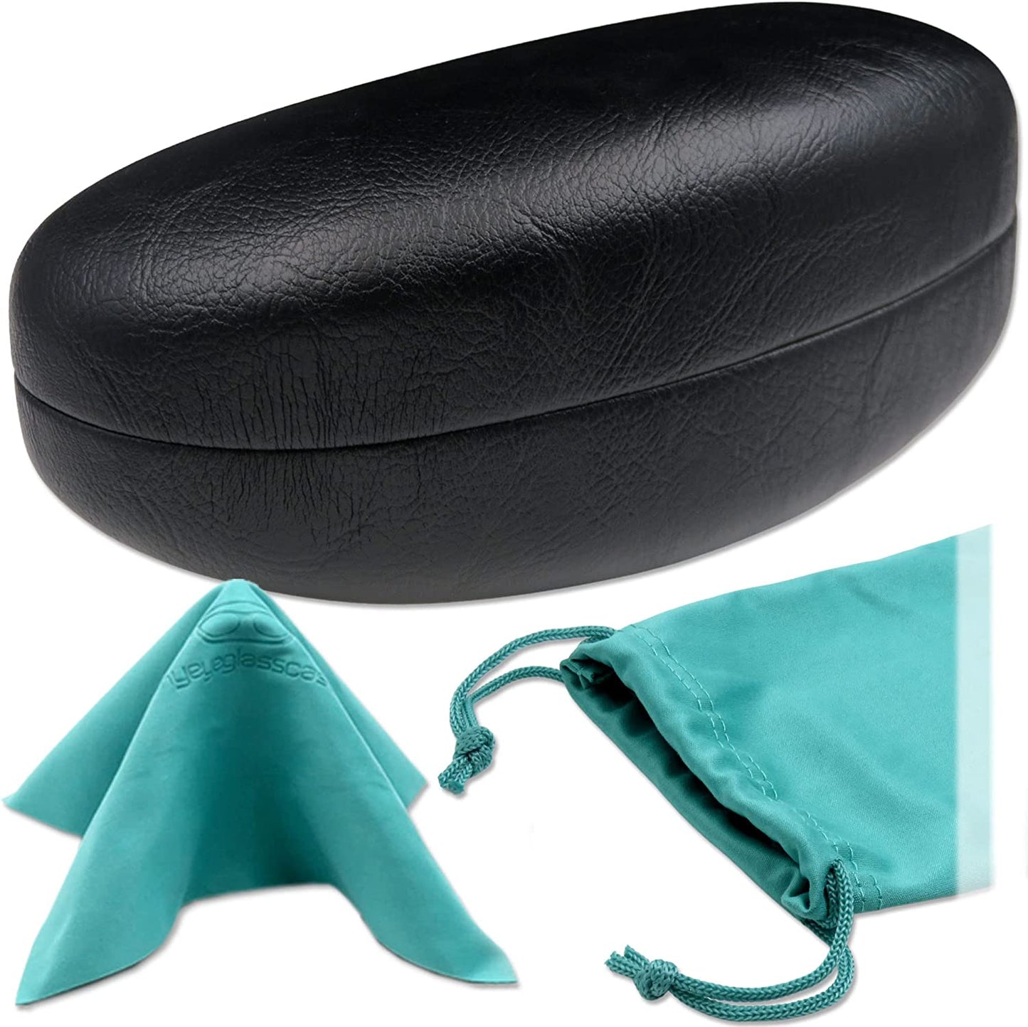 Hard Sunglasses Cases for Large to Oversized Frames with Cleaning Cloth