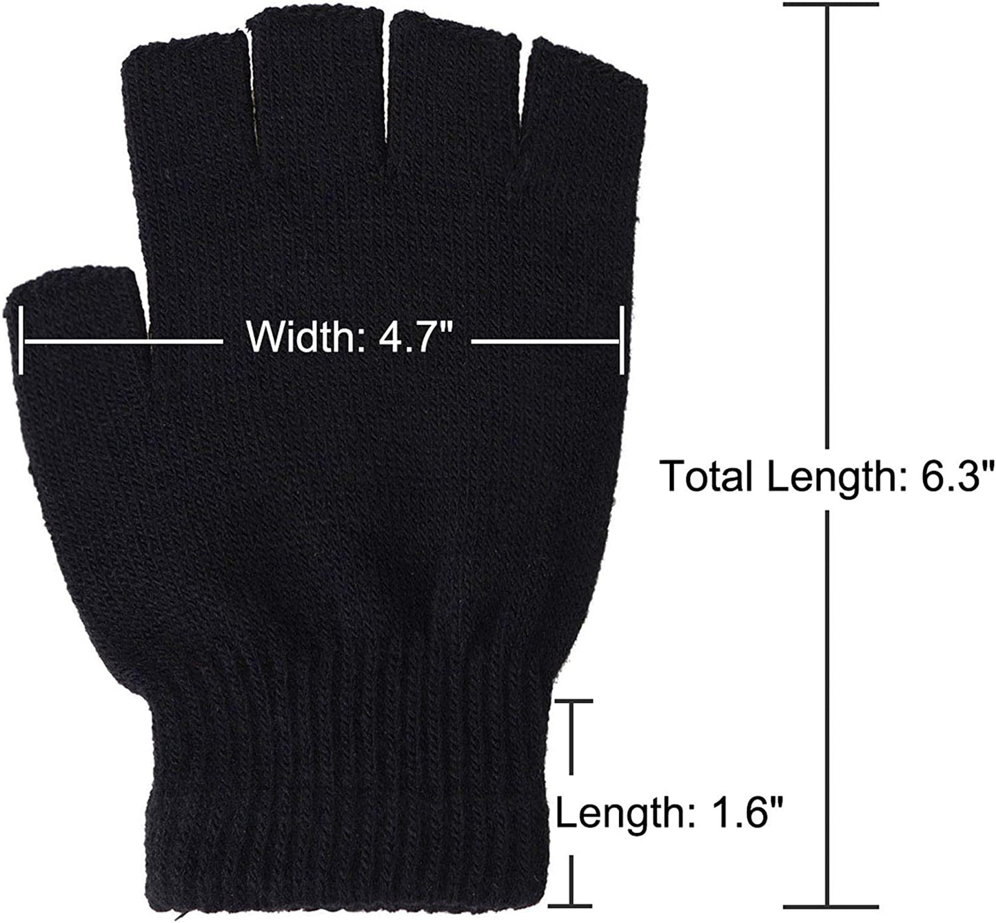 Unisex Full/Half Finger Skeleton Gloves Glow in the Dark Knit Gloves