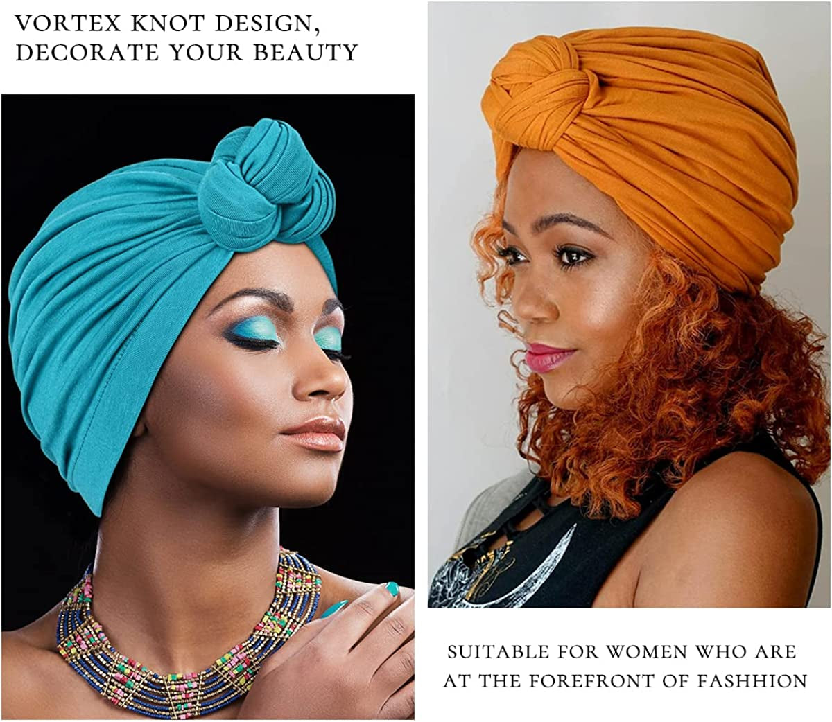 Women Turbans and Head Wraps,Skull-Caps,African Turban Flower Knot Pre-Tied Bonnet Beanie Cap for Women