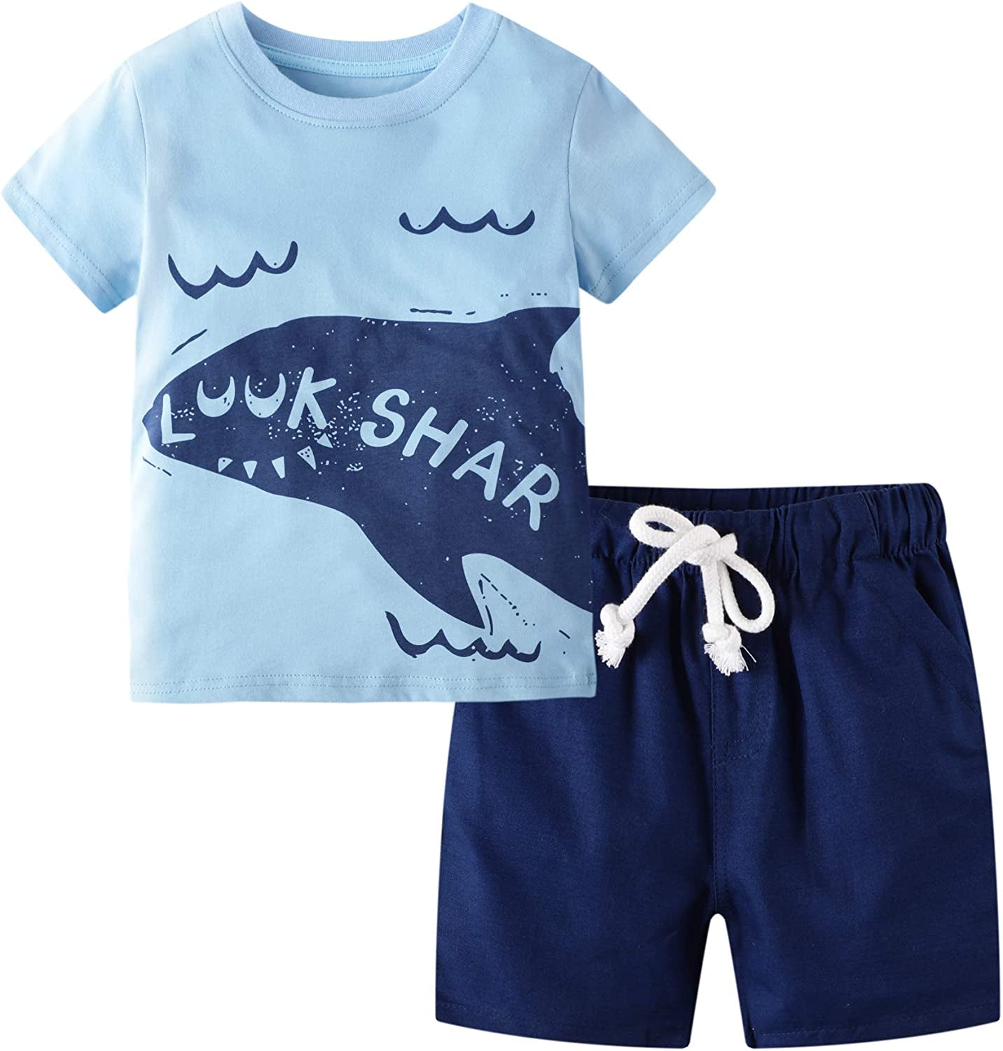 Toddler Boy Clothes Kids Summer Outfits Shirt Short Sets 2-7T