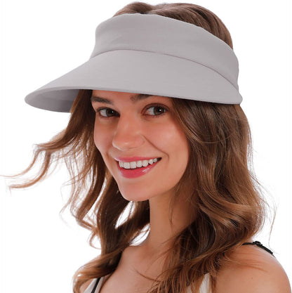 Women'S UPF 50+ UV Protection Wide Brim Beach Sun Visor Hat