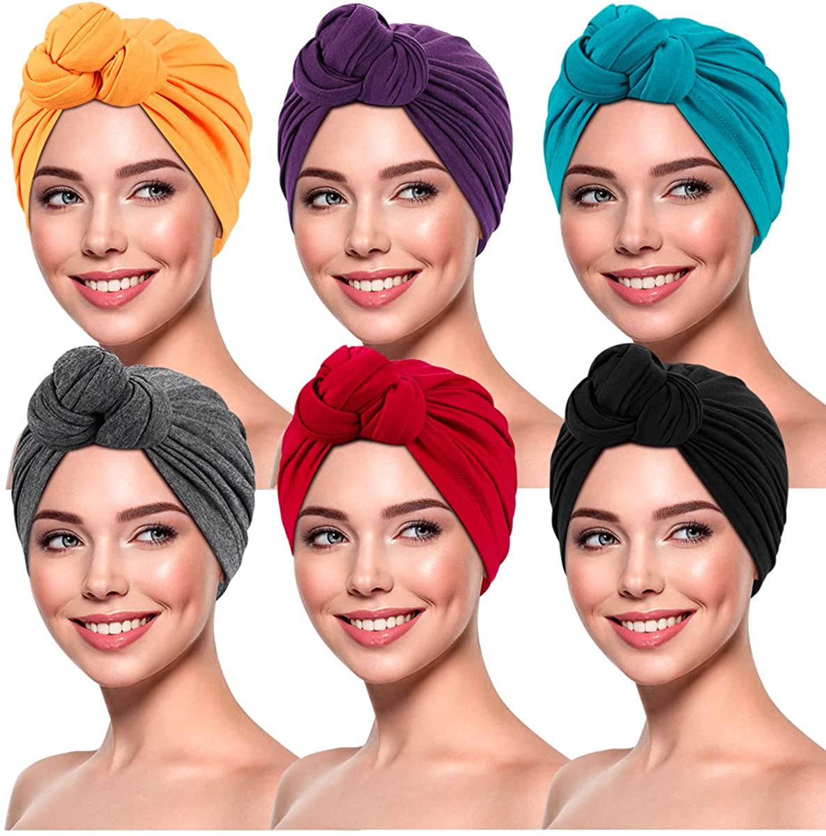 Women Turbans and Head Wraps,Skull-Caps,African Turban Flower Knot Pre-Tied Bonnet Beanie Cap for Women