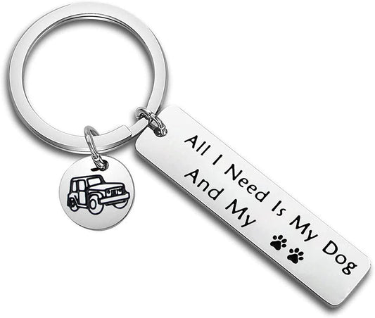 Dog Lover Keychain Gift Dog Mom Dog Dad Life Gift All I Need Is My Dog and My Truck Keyring