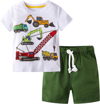 Toddler Boy Clothes Kids Summer Outfits Shirt Short Sets 2-7T