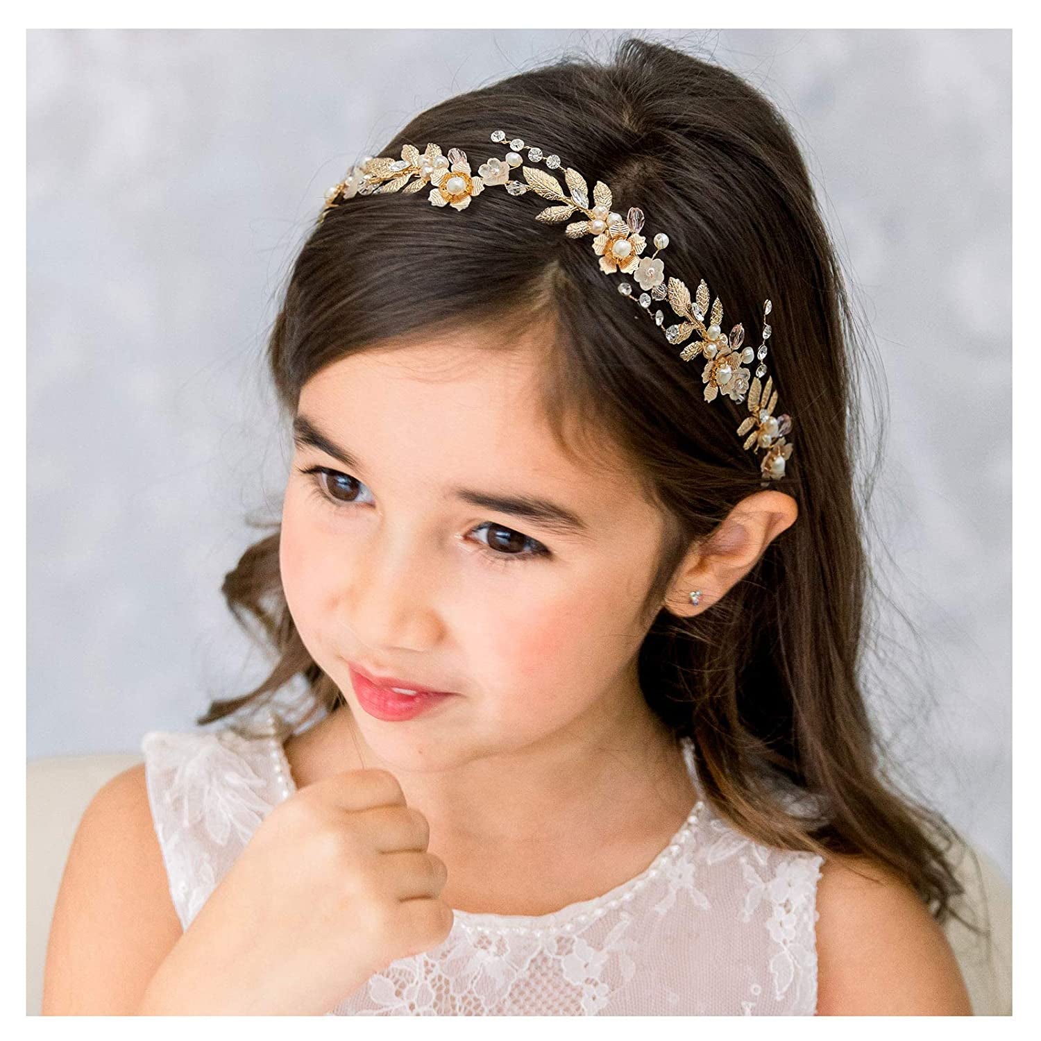 Flower Girl Hair Accessories for Wedding Headpieces Flower-Leaf Girls Headband