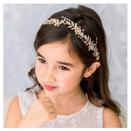 Flower Girl Hair Accessories for Wedding Headpieces Flower-Leaf Girls Headband