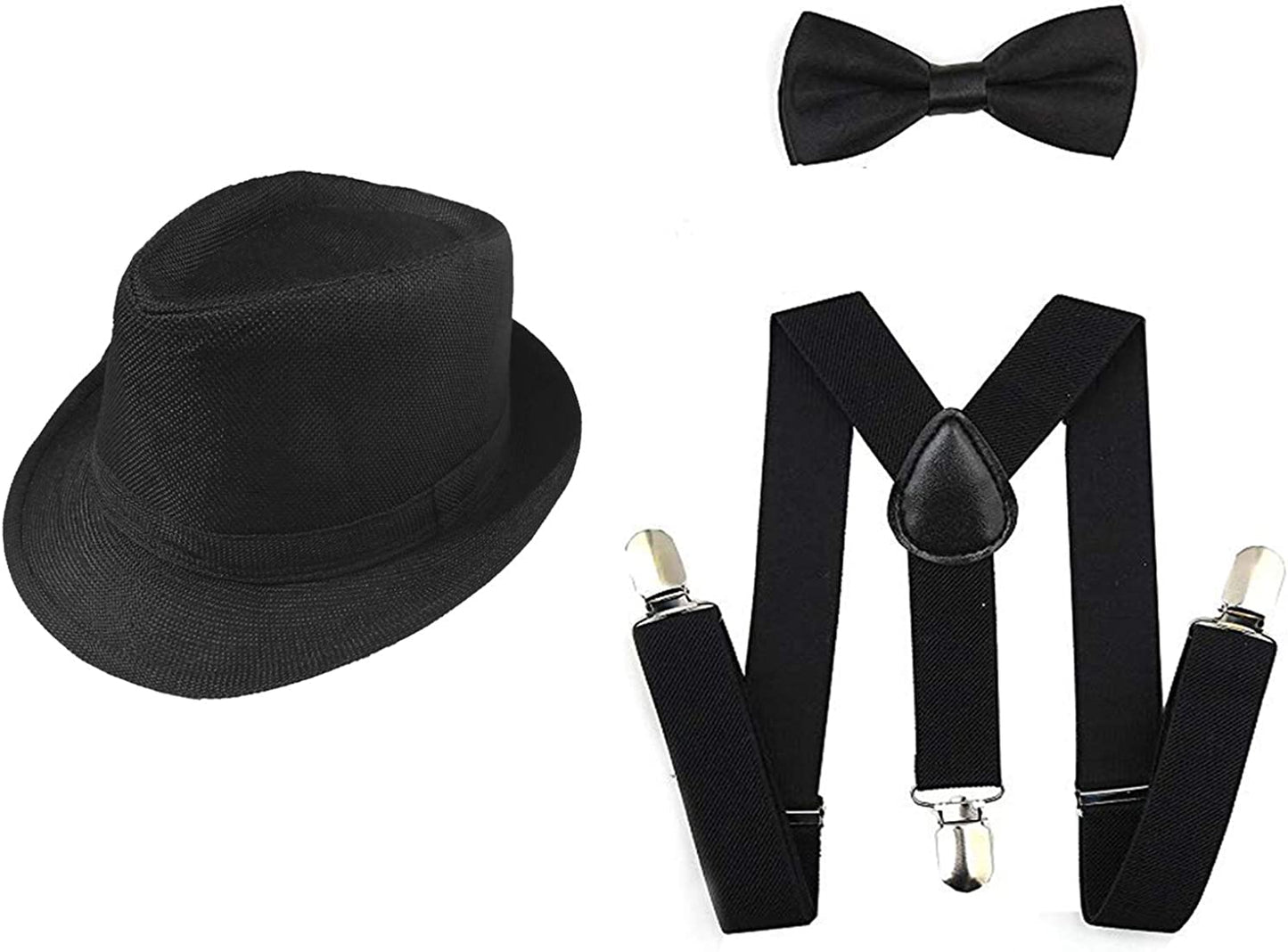 1920S Mens Accessories Fedora Gangster Hat Costume Accessory, Black