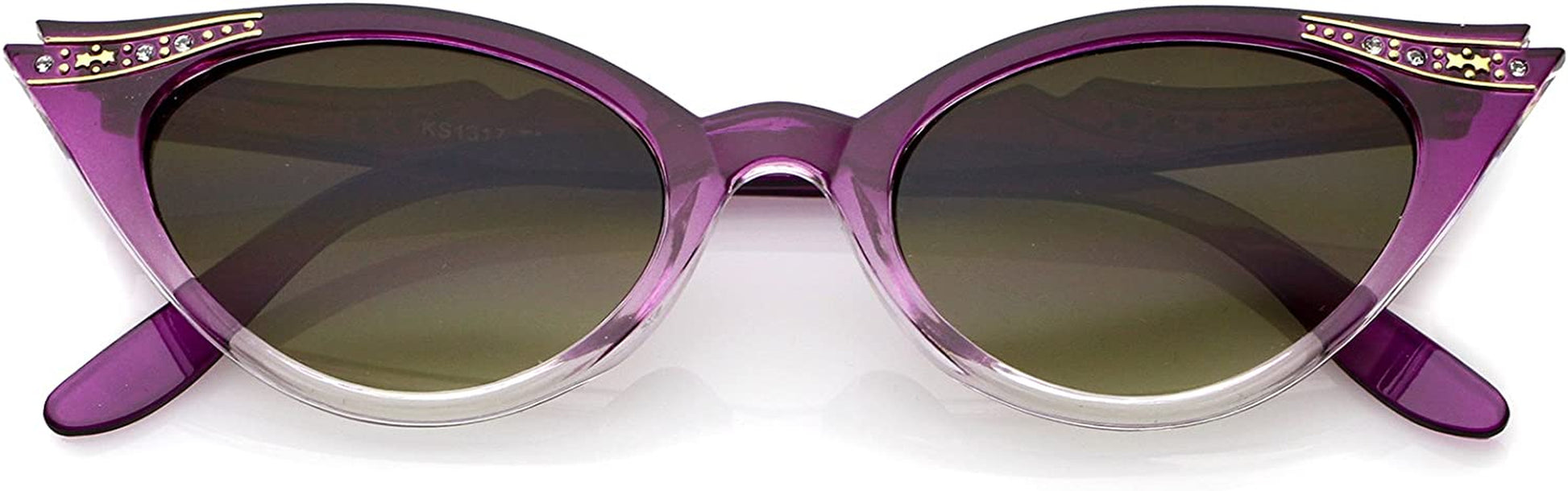 Vintage Cat Eye Sunglasses for Women UV400 Embellished with Rhinestones, 50Mm