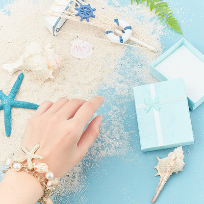 Fashion Sea Shell Starfish Bracelets Faux Pearl Charm Bracelets Golden Shell Beads Bracelets