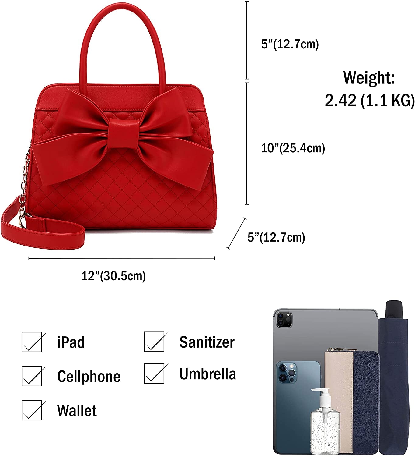 Handbags for Women, Purses for Women, Purse with Bow, Satchel Handbags for Women