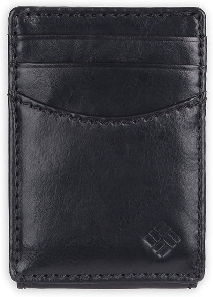 Men's Leather Front Pocket Wallet Card Holder for Travel