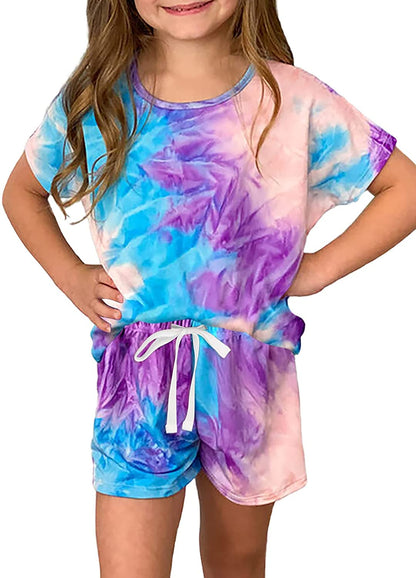 Girls Summer T-Shirt and Shorts Set with Side Pockets