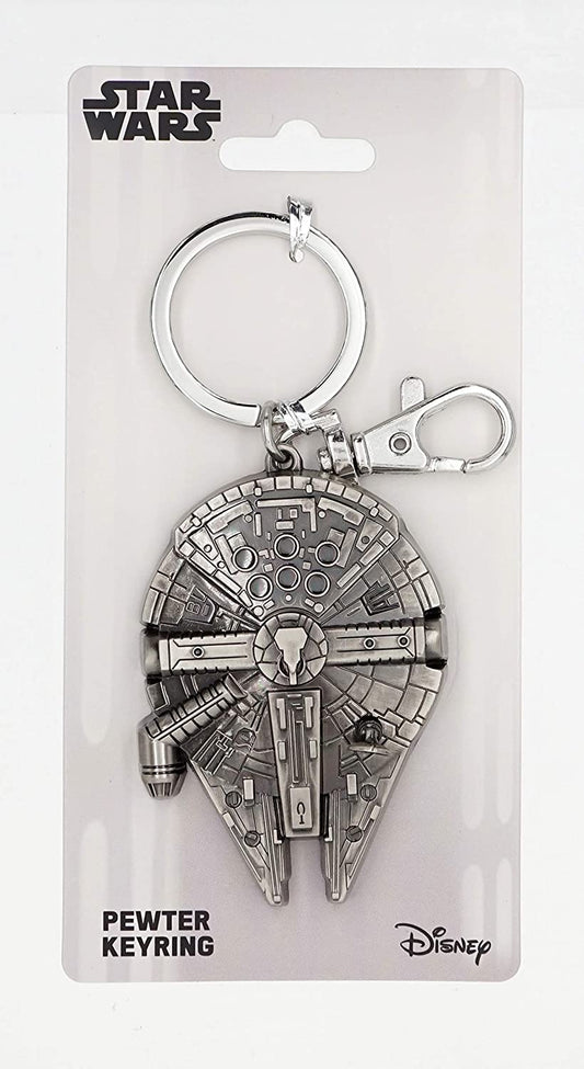 Disney Star Wars Millennium Falcon Pewter Key Ring,Silver ,Large