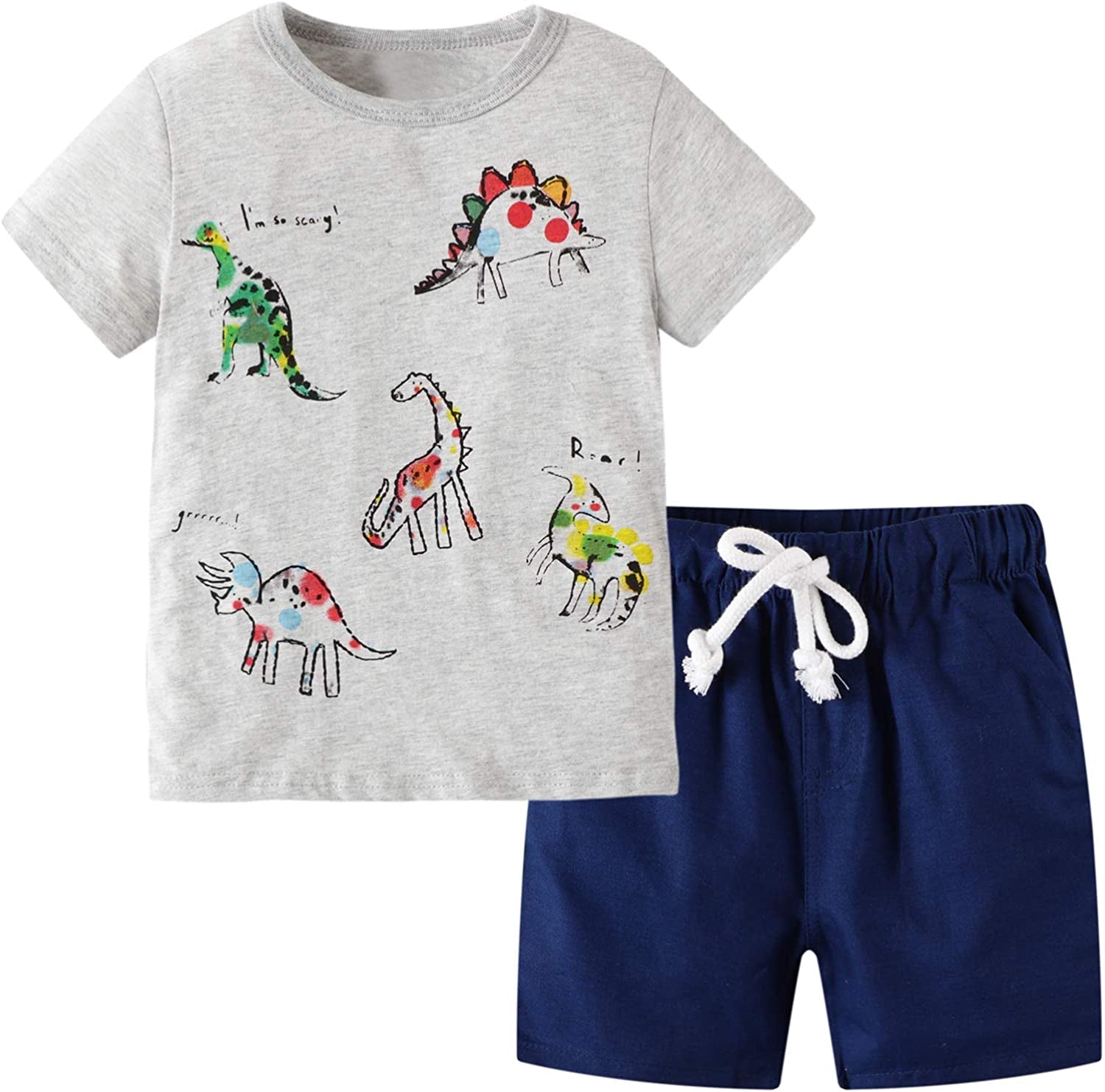 Toddler Boy Clothes Kids Summer Outfits Shirt Short Sets 2-7T