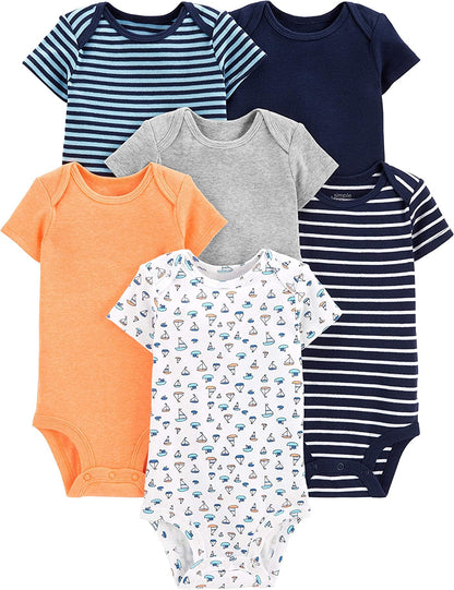 Baby Boys' Short-Sleeve Bodysuit, Pack of 6