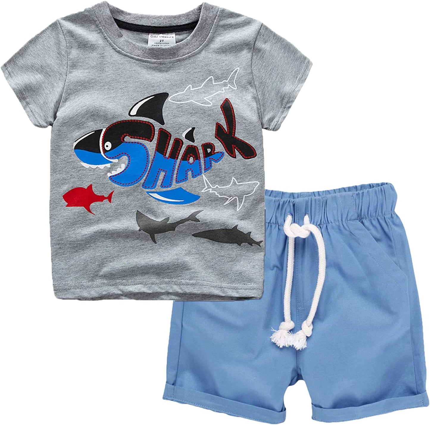 Toddler Boy Clothes Kids Summer Outfits Shirt Short Sets 2-7T