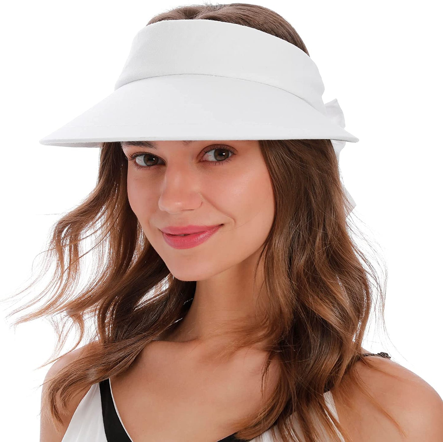 Women'S UPF 50+ UV Protection Wide Brim Beach Sun Visor Hat