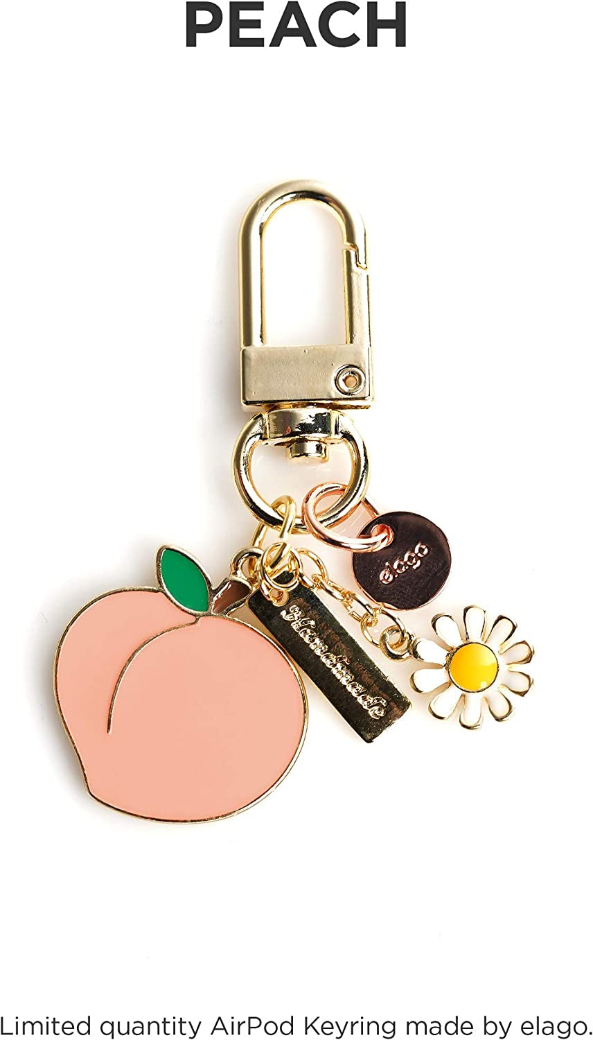 Airpods Keyring [PEACH] - Charm for Airpods, Handbag, Tote, Purse, Backpack, Bag, Car Key, Durable Keychain