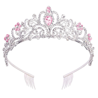 Gold Tiara for Women Crystal Crown with Colorful Gemstones Rhinestones Hair Accessories for Girls