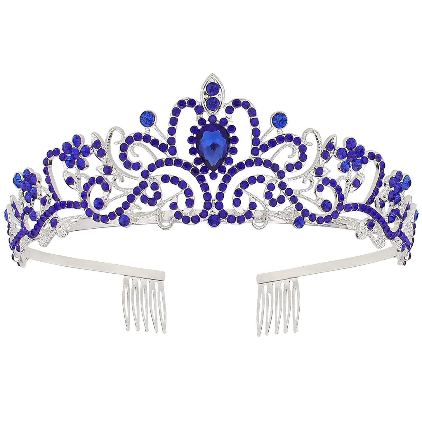 Gold Tiara for Women Crystal Crown with Colorful Gemstones Rhinestones Hair Accessories for Girls