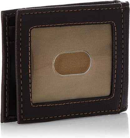 Men's Leather Front Pocket Wallet Card Holder for Travel