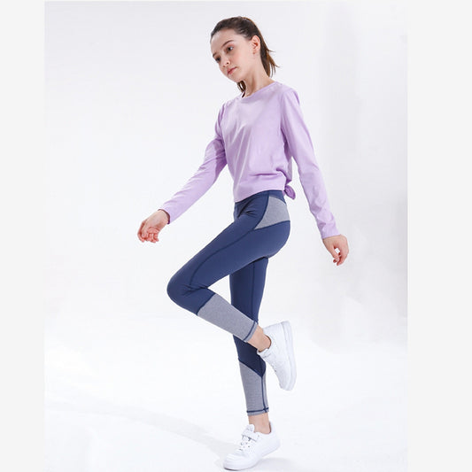 European And American Parent-child Yoga Clothes Mother And Girl Long-sleeved Blouse With Quick-drying Running Fitness Pants Sportswear Suit