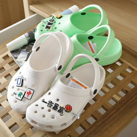 Summer Star Hole Shoes Beach Non-slip Wear-resistant Toe Shoes Women's Shoes Two-penetrating Breathable Couple Sandals