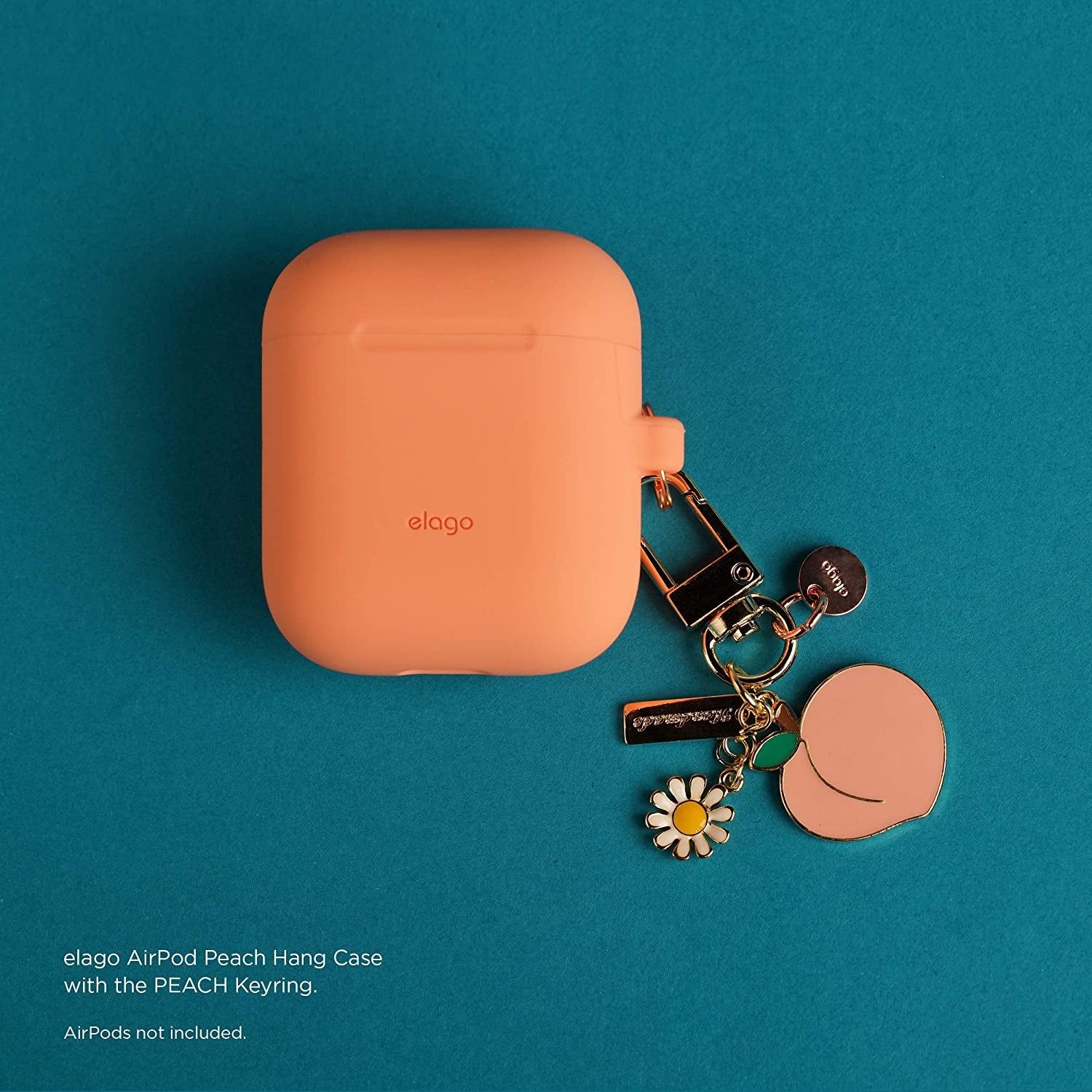 Airpods Keyring [PEACH] - Charm for Airpods, Handbag, Tote, Purse, Backpack, Bag, Car Key, Durable Keychain