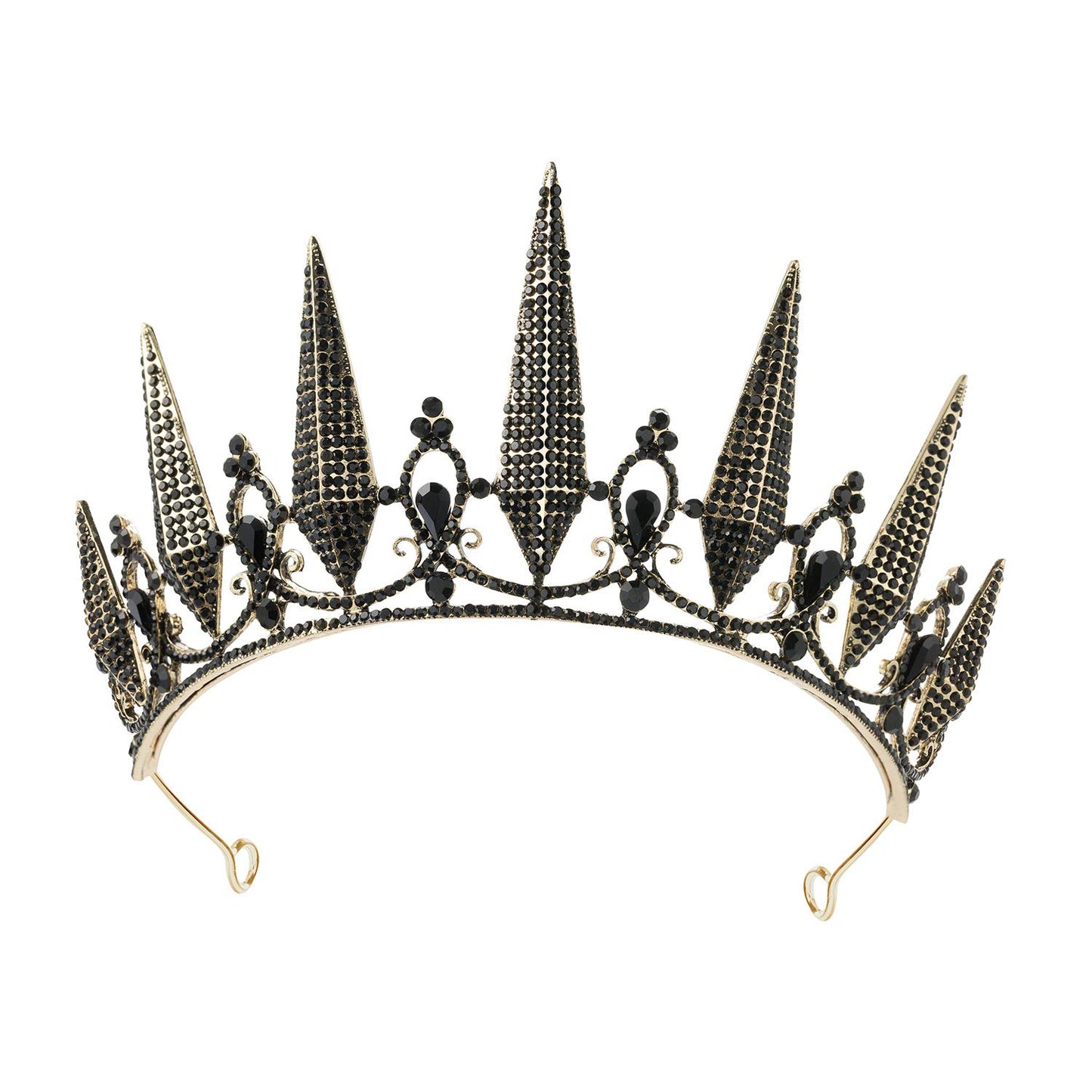 Gothic Crown Pageant Tiara for Women, Black Queen Tiaras and Crowns