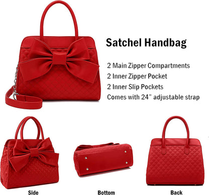 Handbags for Women, Purses for Women, Purse with Bow, Satchel Handbags for Women