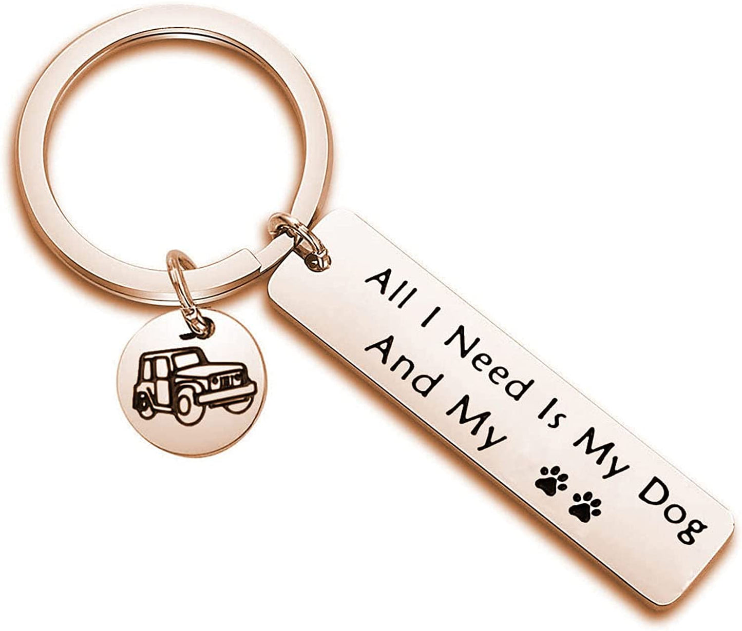 Dog Lover Keychain Gift Dog Mom Dog Dad Life Gift All I Need Is My Dog and My Truck Keyring