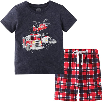 Toddler Boy Clothes Kids Summer Outfits Shirt Short Sets 2-7T