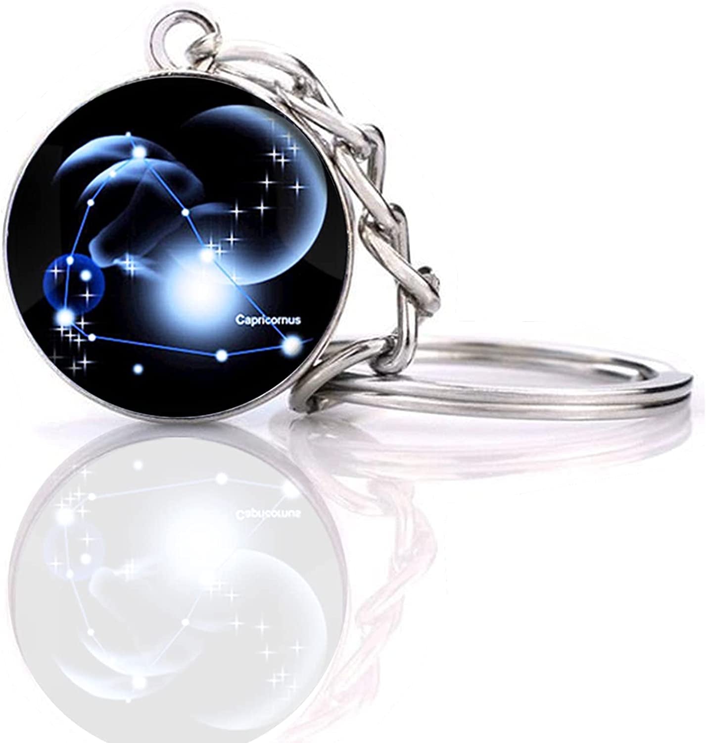 Zodiac 12 Constellation Glow in the Dark Creative Galaxy Keychain