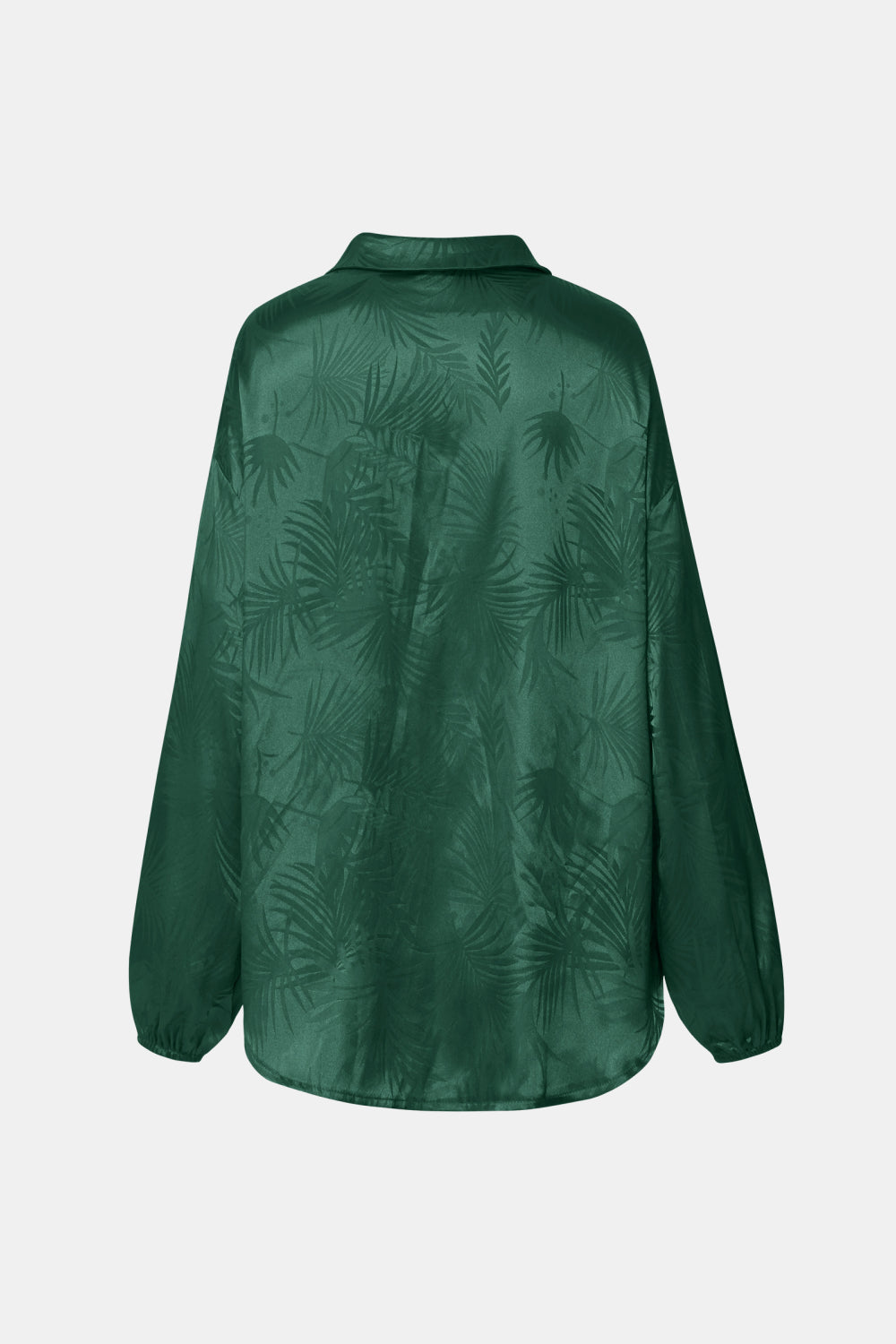 Botanical Print Collared Dropped Shoulder Shirt