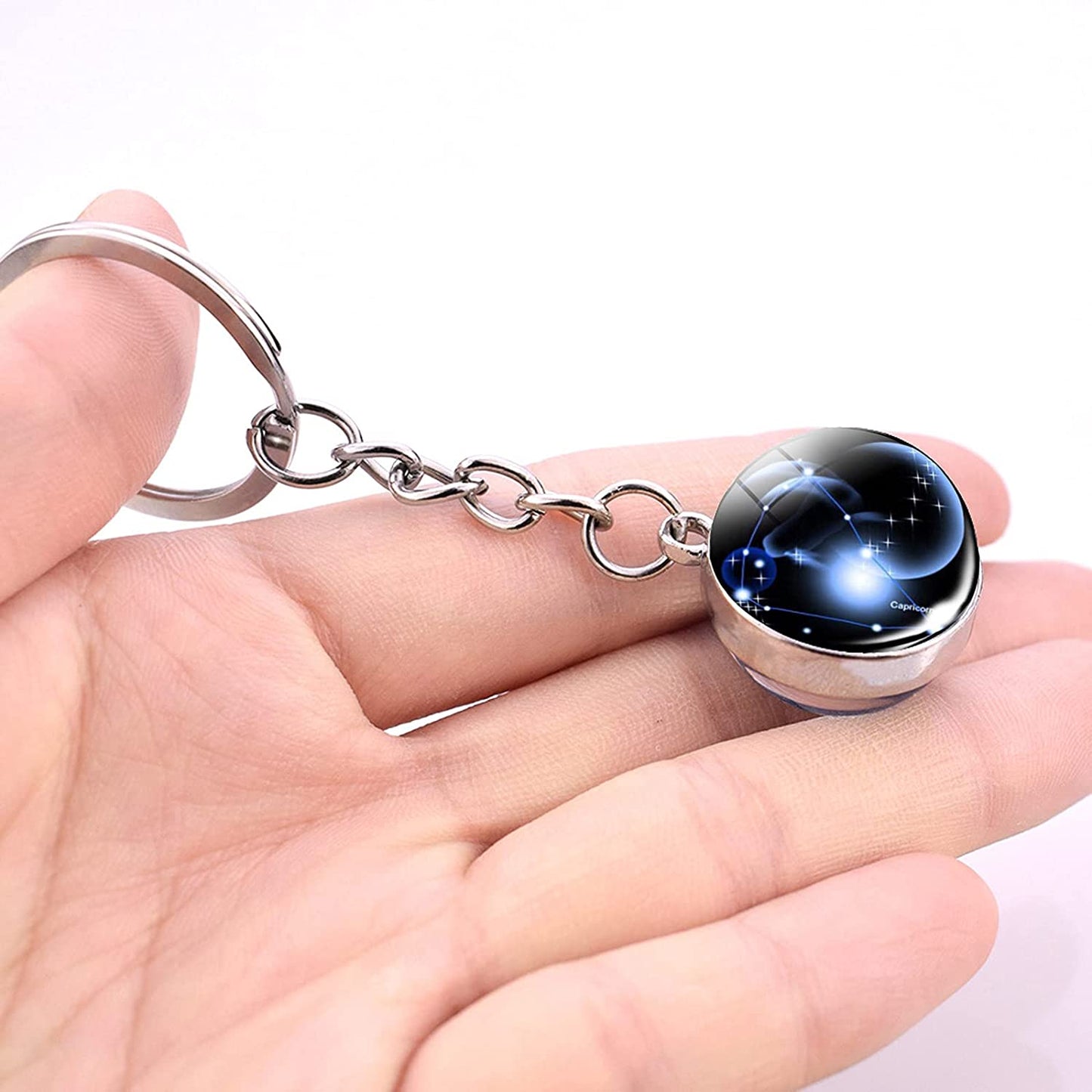 Zodiac 12 Constellation Glow in the Dark Creative Galaxy Keychain